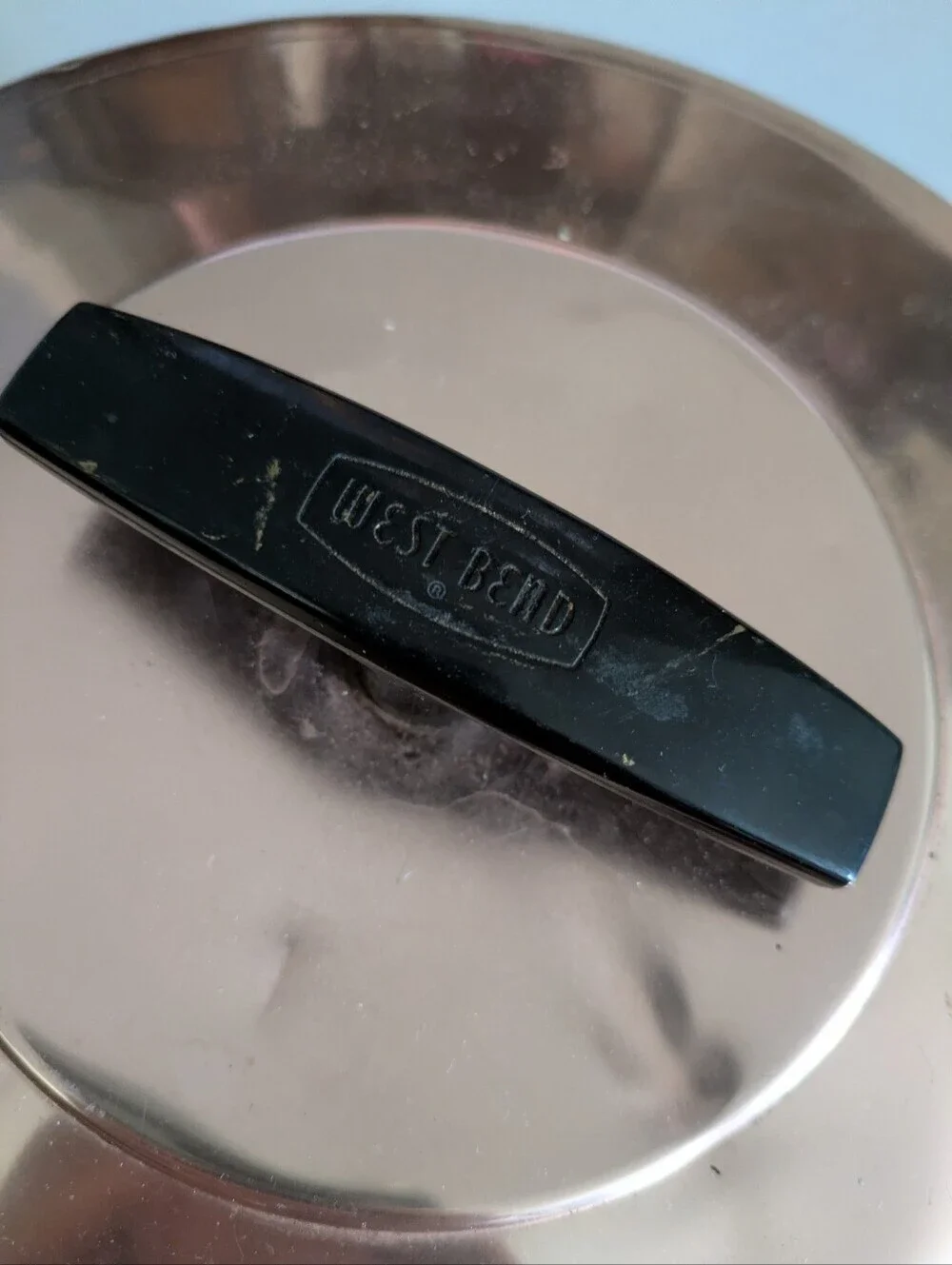 Mid- century copper aluminum cake carrier. West Bend Brand.